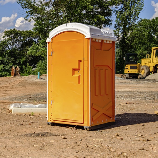 how often are the portable restrooms cleaned and serviced during a rental period in Hatton